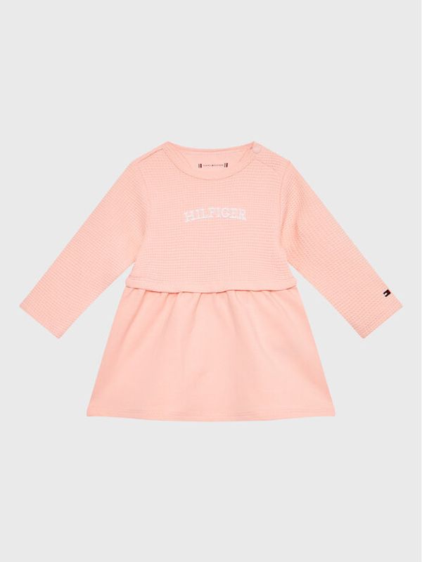 Tommy Hilfiger Tommy Hilfiger Vsakodnevna obleka Monotype KN0KN01694 Roza Regular Fit