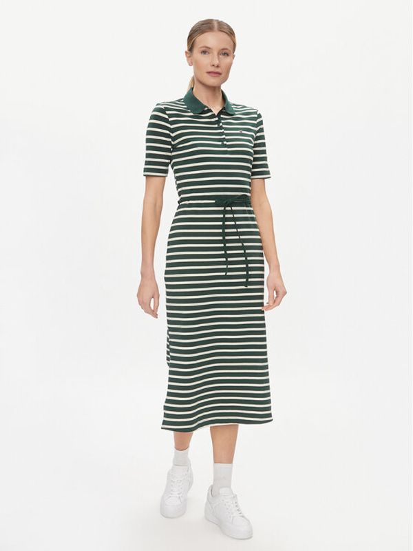 Tommy Hilfiger Tommy Hilfiger Vsakodnevna obleka Reg Breton Midi Polo Dress Ss WW0WW42030 Zelena Regular Fit