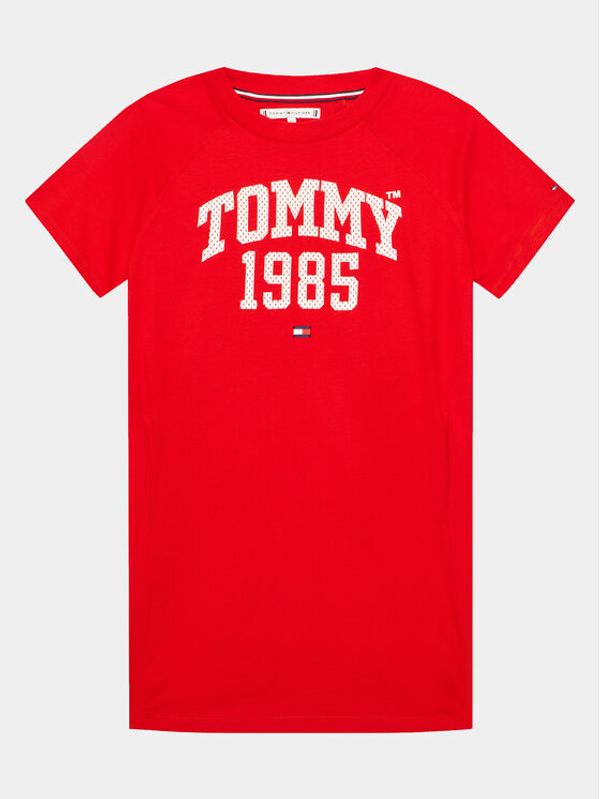 Tommy Hilfiger Tommy Hilfiger Vsakodnevna obleka Varsity KG0KG07191 D Rdeča Regular Fit