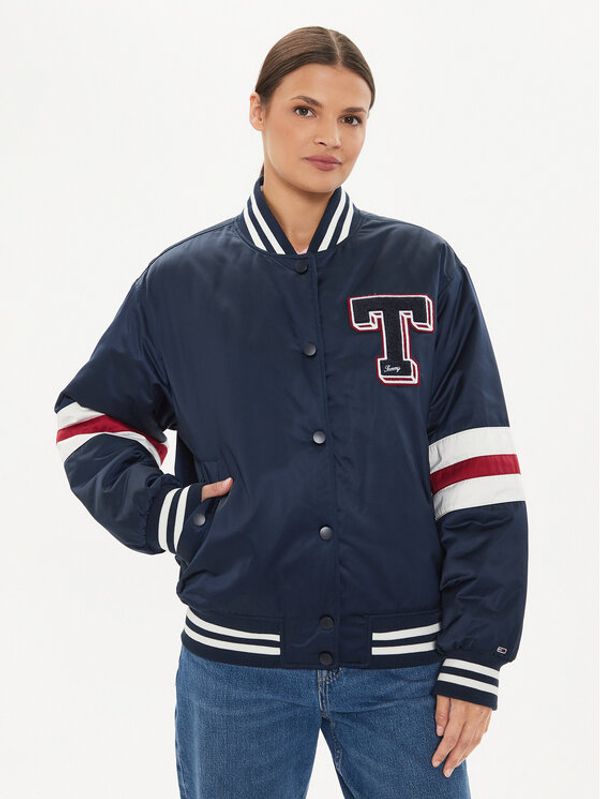 Tommy Jeans Tommy Jeans Bomber jakna Letterman DW0DW18306 Mornarsko modra Relaxed Fit