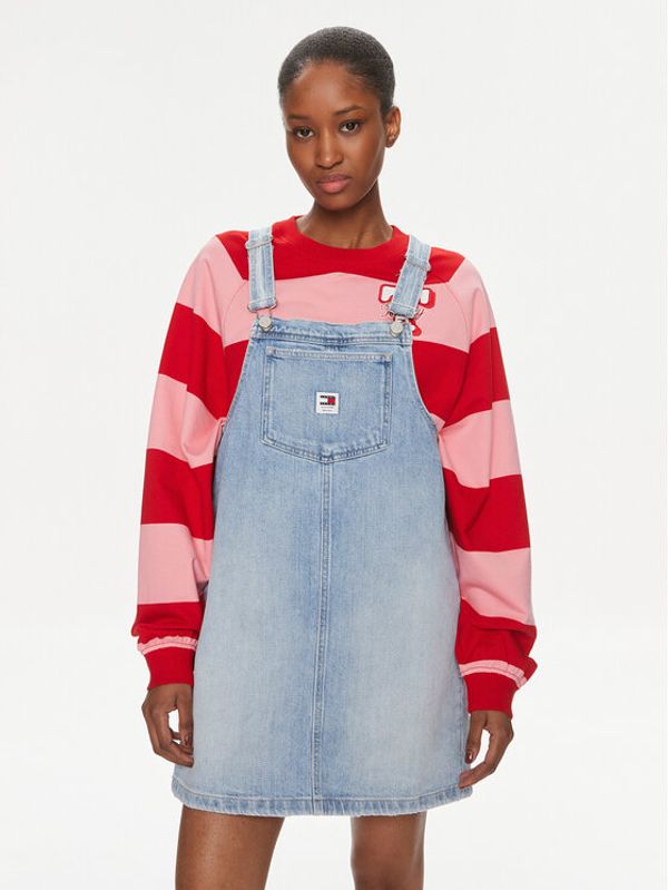 Tommy Jeans Tommy Jeans Jeans obleka Pinafore DW0DW17678 Modra Regular Fit