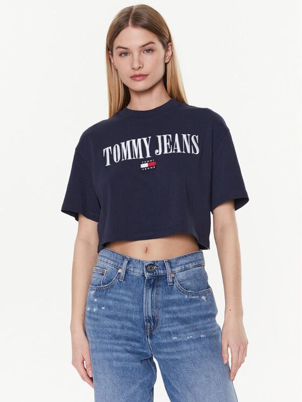 Tommy Jeans Tommy Jeans Majica Archive DW0DW14913 Mornarsko modra Cropped Fit