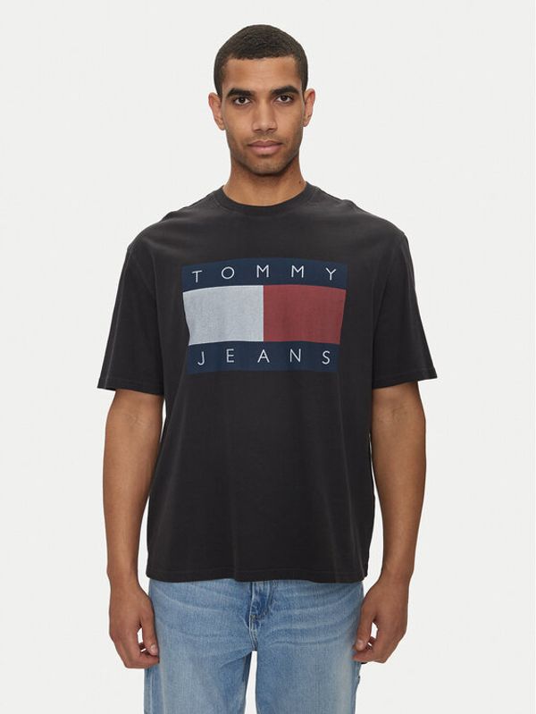 Tommy Jeans Tommy Jeans Majica Big Flag DM0DM18547 Črna Oversize