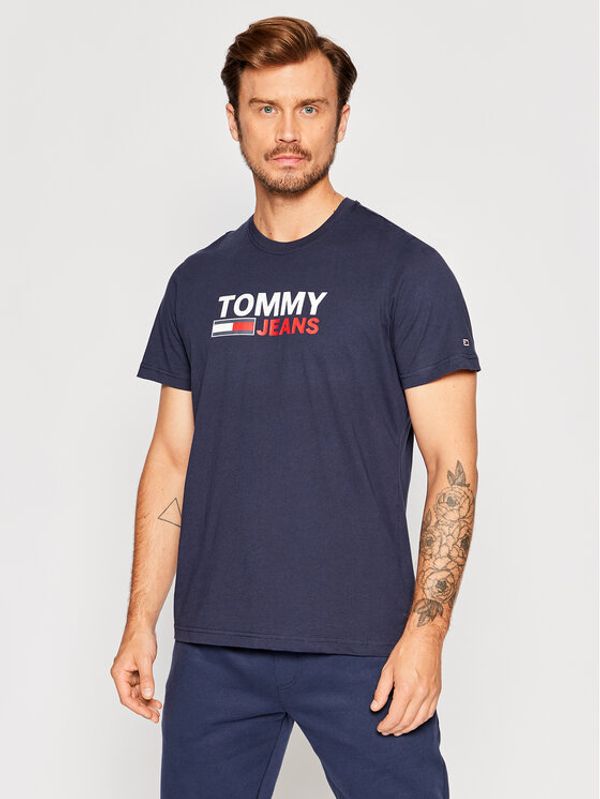 Tommy Jeans Tommy Jeans Majica Corp Logo DM0DM15379 Mornarsko modra Regular Fit
