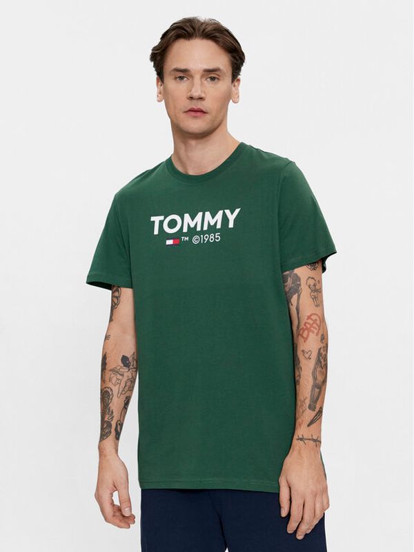 Tommy Jeans Tommy Jeans Majica Essential DM0DM18264 Zelena Slim Fit