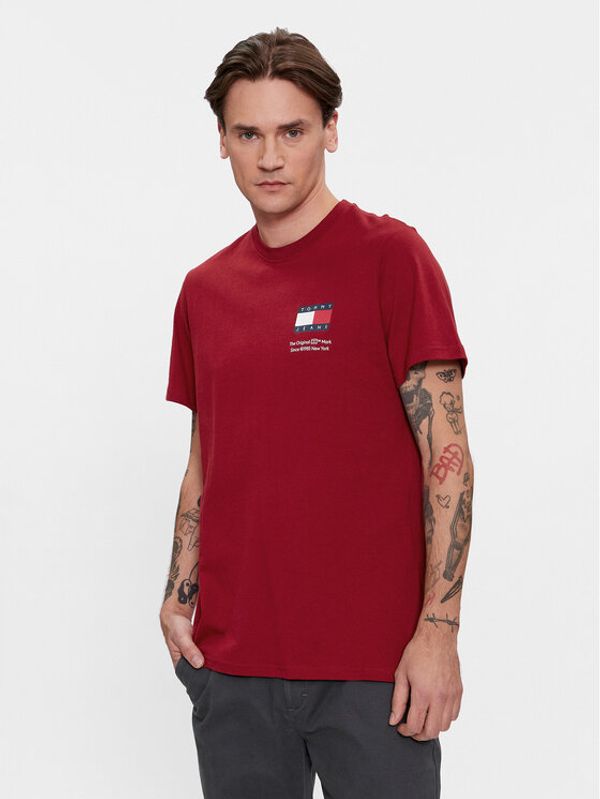 Tommy Jeans Tommy Jeans Majica Essential Flag DM0DM18263 Rdeča Slim Fit