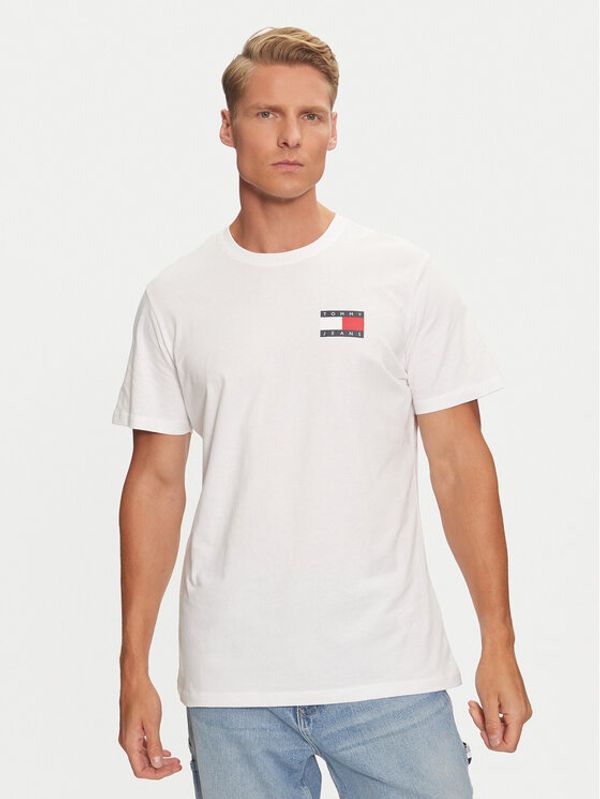 Tommy Jeans Tommy Jeans Majica Essential Flag DM0DM20740 Bela Slim Fit