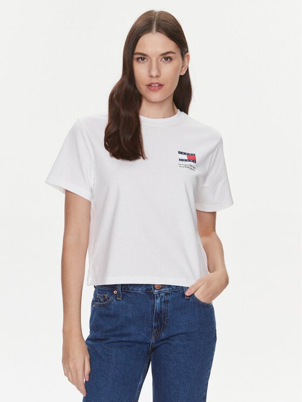 Tommy Jeans Tommy Jeans Majica Graphic DW0DW17365 Bela Boxy Fit