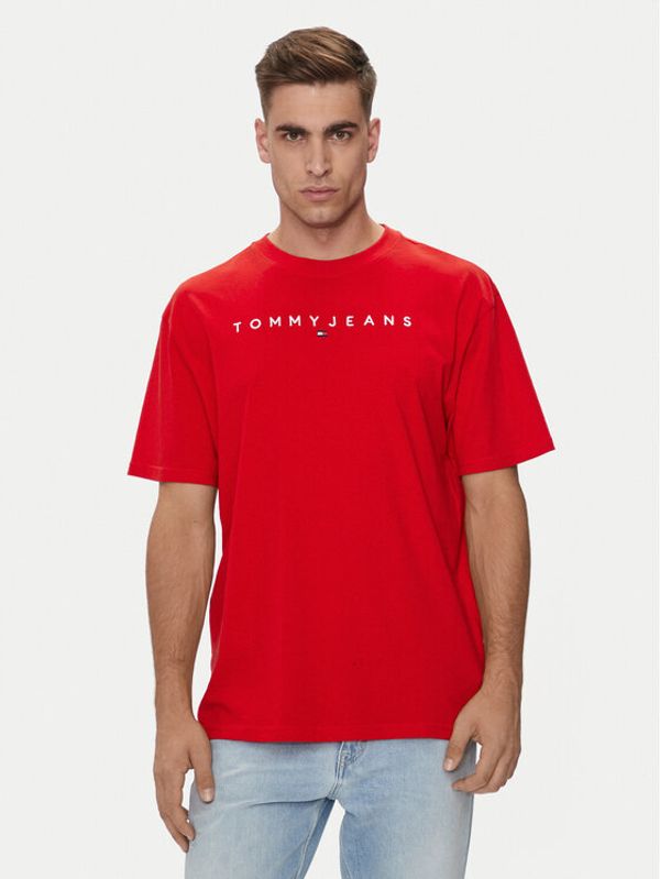 Tommy Jeans Tommy Jeans Majica Linear Logo DM0DM17993 Rdeča Regular Fit