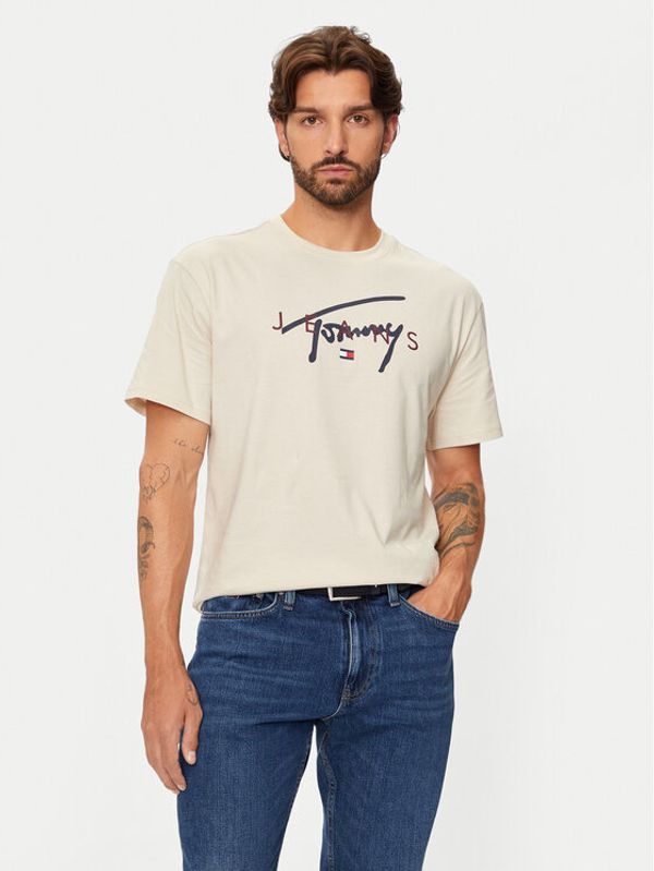 Tommy Jeans Tommy Jeans Majica Signature Twist DM0DM19683 Bež Regular Fit