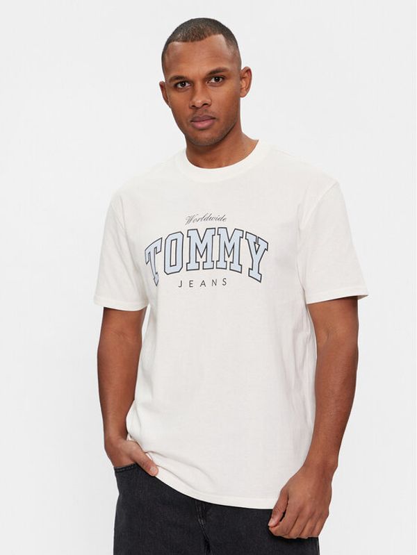 Tommy Jeans Tommy Jeans Majica Varsity DM0DM18287 Bela Regular Fit