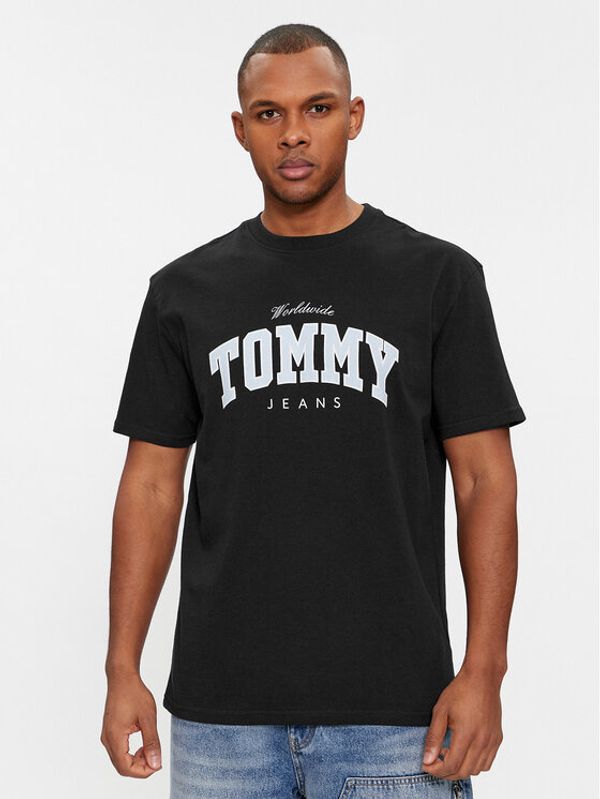 Tommy Jeans Tommy Jeans Majica Varsity DM0DM18287 Črna Regular Fit