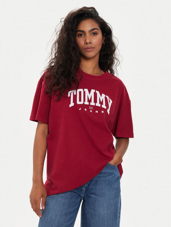 Tommy Jeans Tommy Jeans Majica Varsity DW0DW18403 Rdeča Oversize