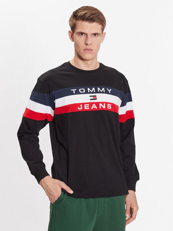 Tommy Jeans Tommy Jeans Majica z dolgimi rokavi Colorblock DM0DM16834 Črna Relaxed Fit