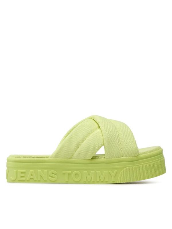 Tommy Jeans Tommy Jeans Natikači Fltfrm Sandal EN0EN02116 Zelena