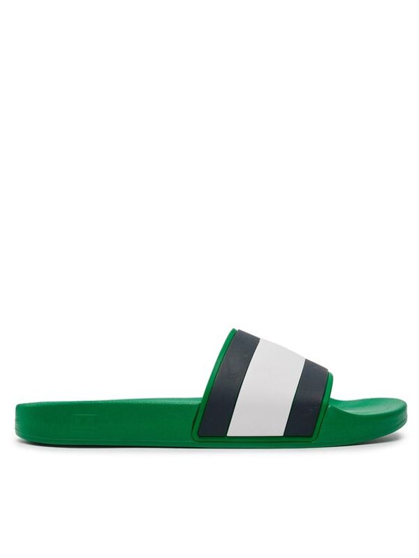 Tommy Jeans Tommy Jeans Natikači Rubber Th Flag Pool Slide FM0FM04263 Zelena