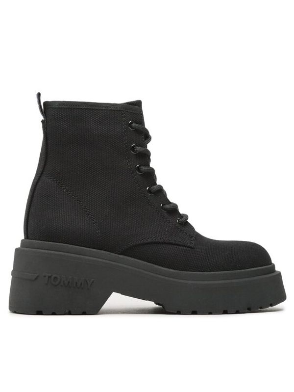 Tommy Jeans Tommy Jeans Pohodni čevlji Lace Up Festiv Boots EN0EN02133 Črna