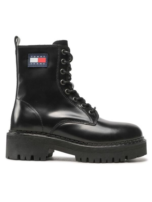 Tommy Jeans Tommy Jeans Pohodni čevlji Urban Tommy Jeans Lace Up Boot EN0EN01995 Črna