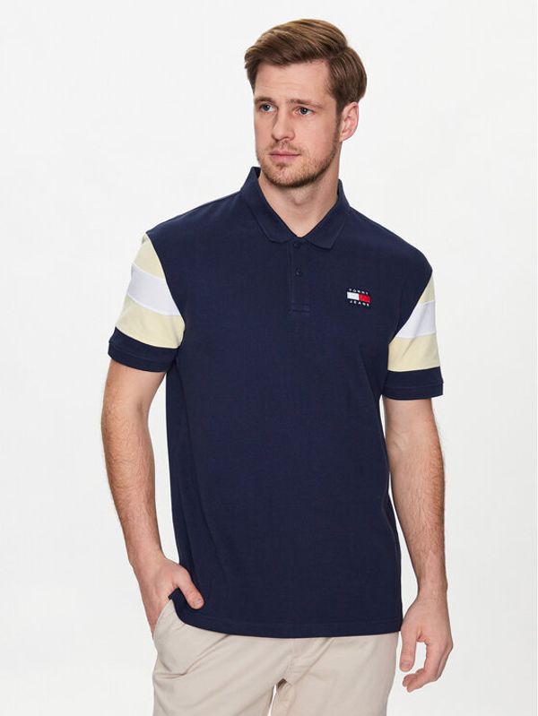 Tommy Jeans Tommy Jeans Polo majica Fabric Mix DM0DM16221 Mornarsko modra Relaxed Fit