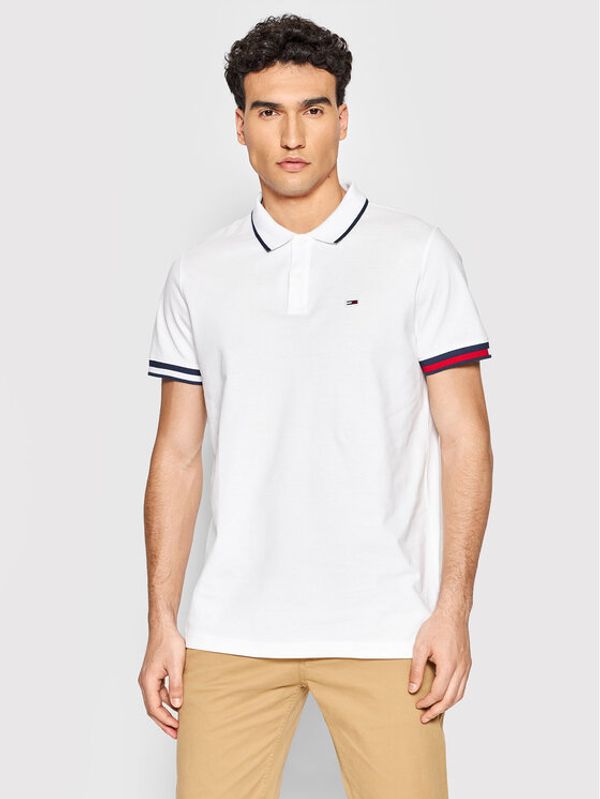 Tommy Jeans Tommy Jeans Polo majica Flag DM0DM12963 Bela Regular Fit