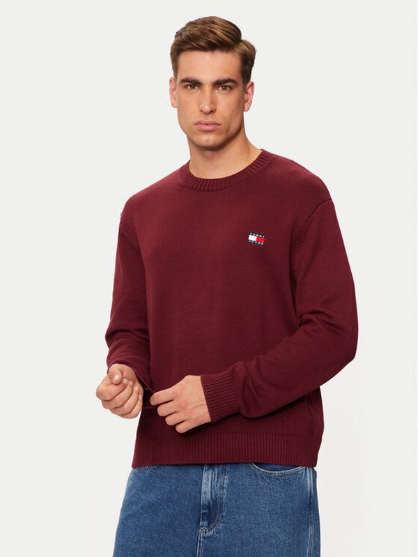 Tommy Jeans Tommy Jeans Pulover Badge DM0DM20706 Bordo rdeča Regular Fit