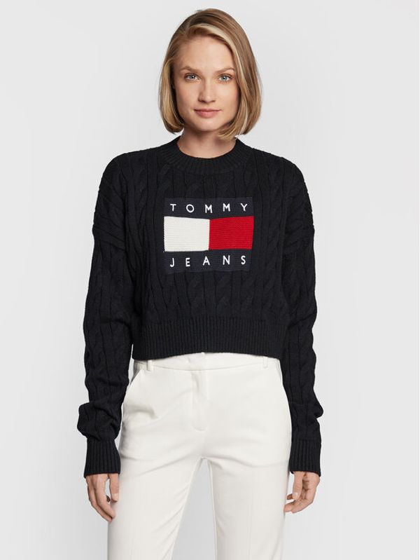 Tommy Jeans Tommy Jeans Pulover Center Flag DW0DW14261 Črna Boxy Fit