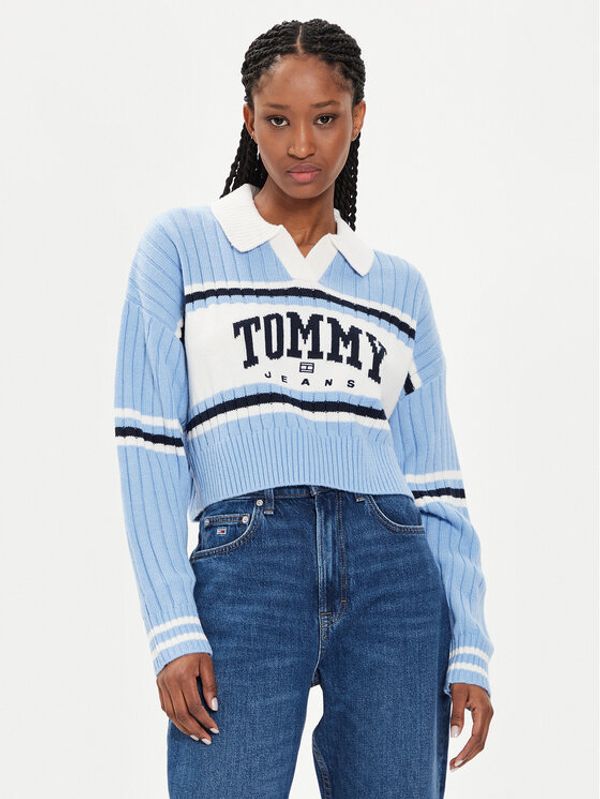 Tommy Jeans Tommy Jeans Pulover Varsity DW0DW19235 Modra Relaxed Fit