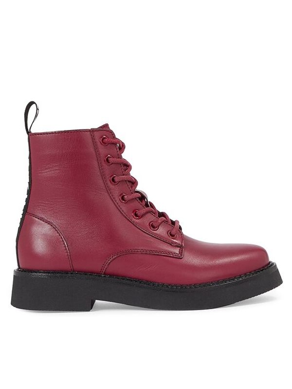 Tommy Jeans Tommy Jeans Škornji Tjw Lace Up Flat EN0EN02310 Bordo rdeča