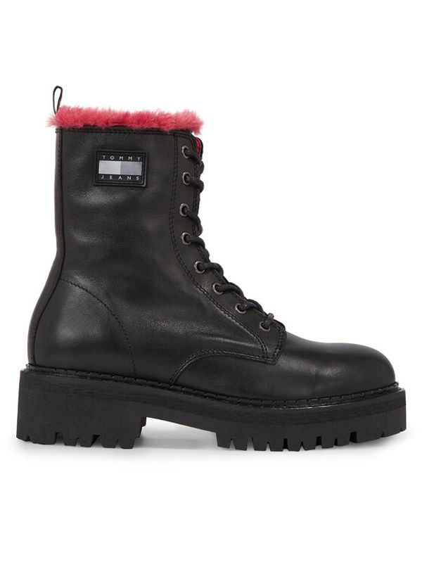 Tommy Jeans Tommy Jeans Škornji Tjw W Urban Boot Smooth Ltr Wl EN0EN02402 Črna