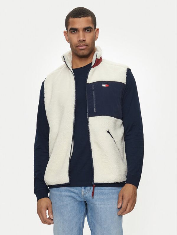 Tommy Jeans Tommy Jeans Telovnik Teddy DM0DM18900 Écru Relaxed Fit