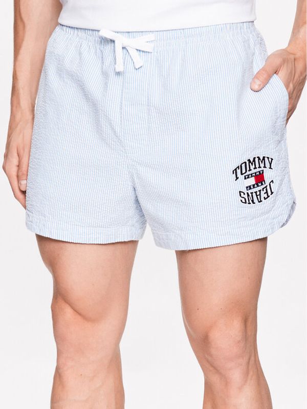 Tommy Jeans Tommy Jeans Kratke hlače iz tkanine Seersucker DM0DM16294 Modra Regular Fit