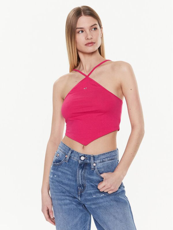 Tommy Jeans Tommy Jeans Top Party DW0DW14888 Roza Regular Fit