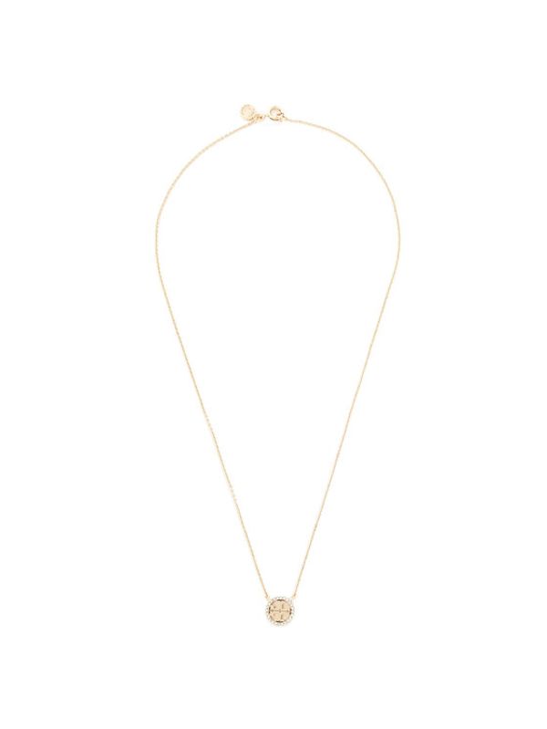 Tory Burch Tory Burch Ogrlica Crystal Logo Delicate Necklace 53420 Zlata