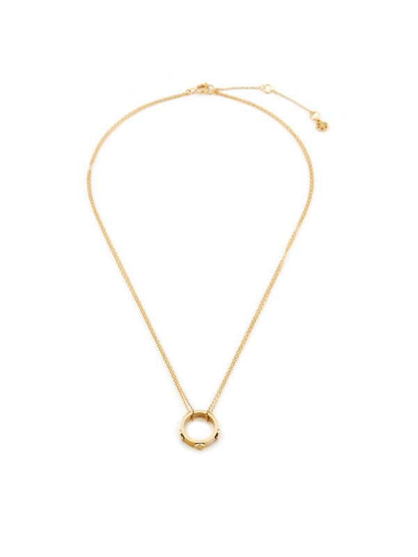 Tory Burch Tory Burch Ogrlica Miller Stud Circle Pendant 160172 Zlata