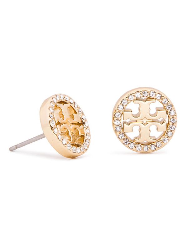 Tory Burch Tory Burch Uhani Crystal Logo Circle Stud Earring 53422 Zlata