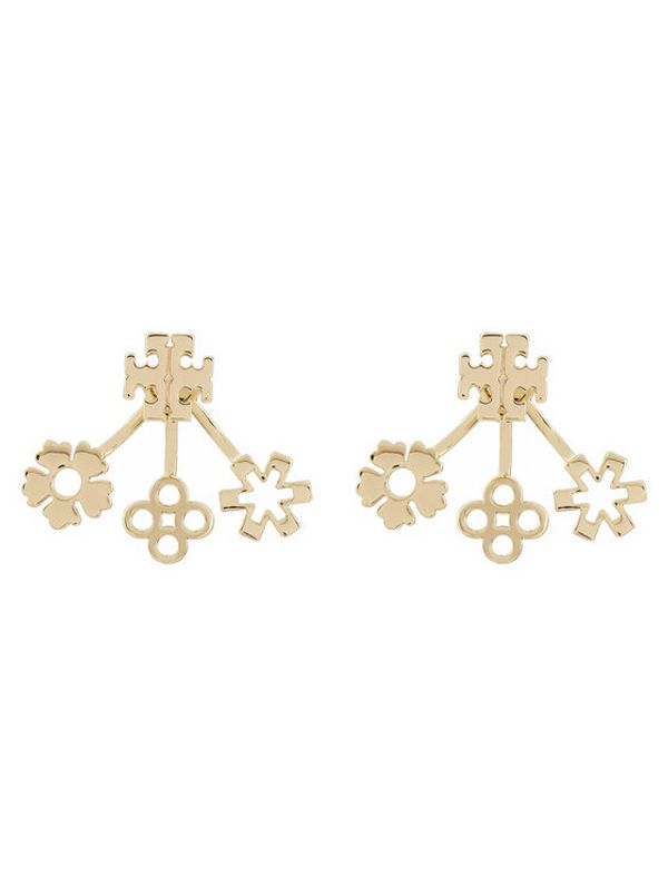 Tory Burch Tory Burch Uhani Kira Clover Front-Back Earring 160178 Zlata