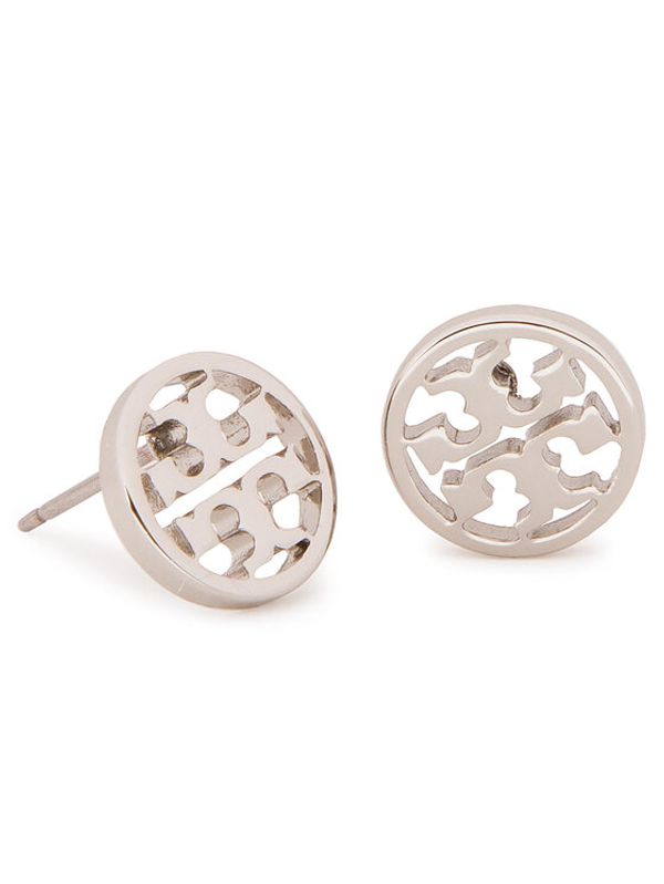 Tory Burch Tory Burch Uhani Logo Circle Stud Earring 11165518 Srebrna