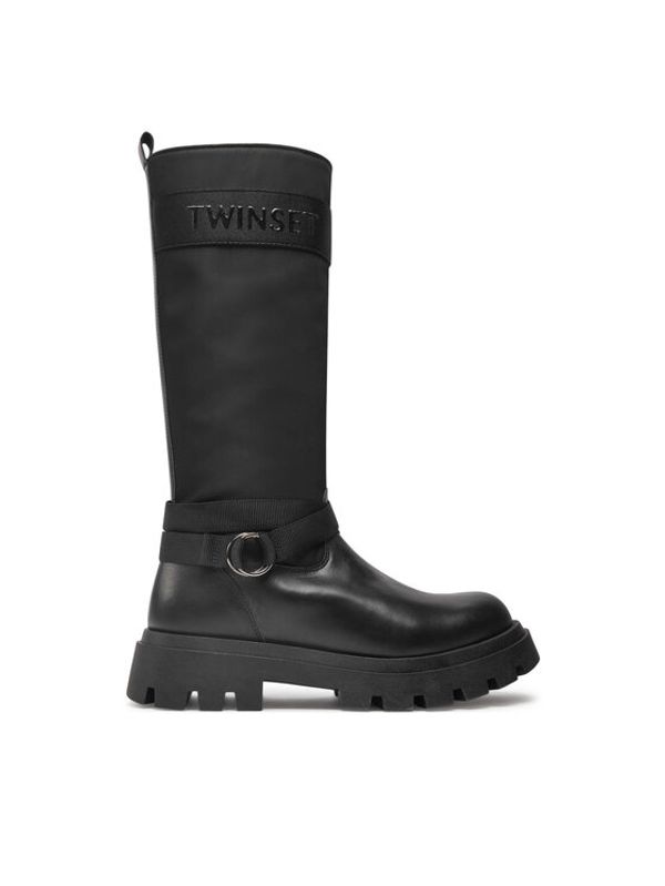 TWINSET TWINSET Zimski škornji Stivale 242GCJ S Črna