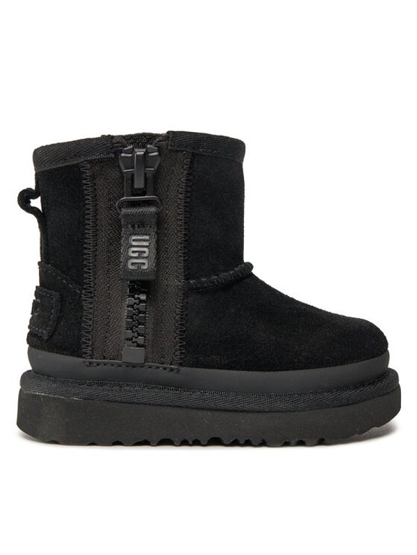 Ugg Ugg Škornji za sneg T Classic Mini Ziper Tape Logo 1143699T Črna