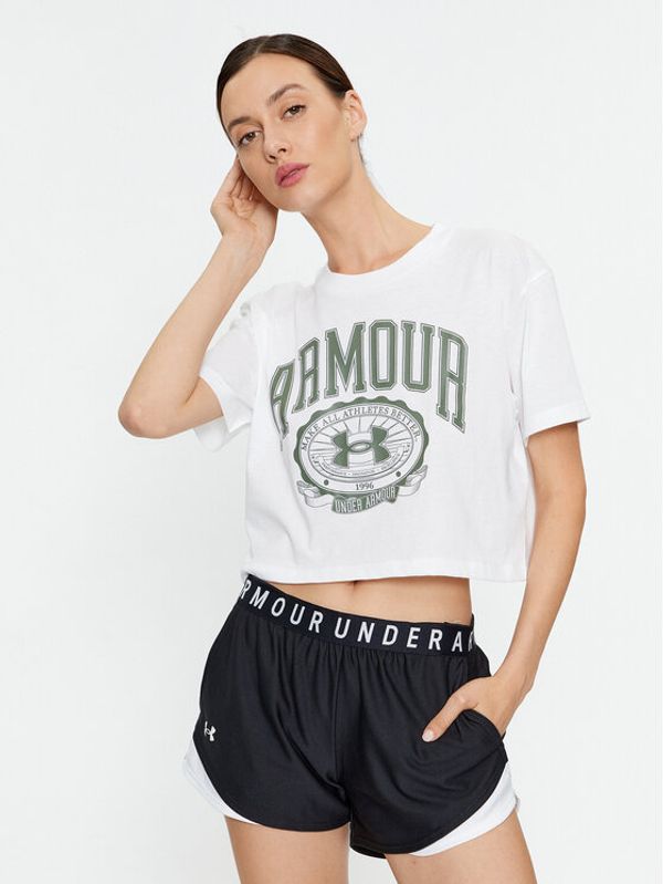 Under Armour Under Armour Majica Ua Collegiate Crest Crop Ss 1379402 Bela Loose Fit