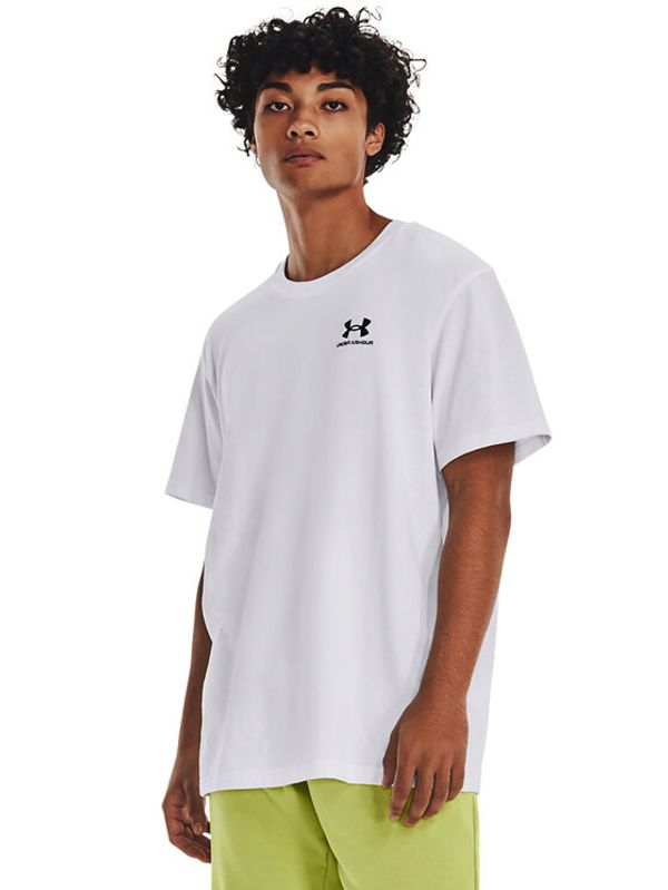Under Armour Under Armour Majica Ua Logo Emb 1373997 Bela Relaxed Fit