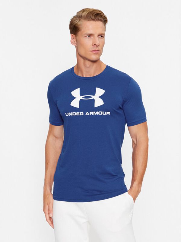 Under Armour Under Armour Majica Ua Sportstyle Logo Ss 1329590 Modra Loose Fit
