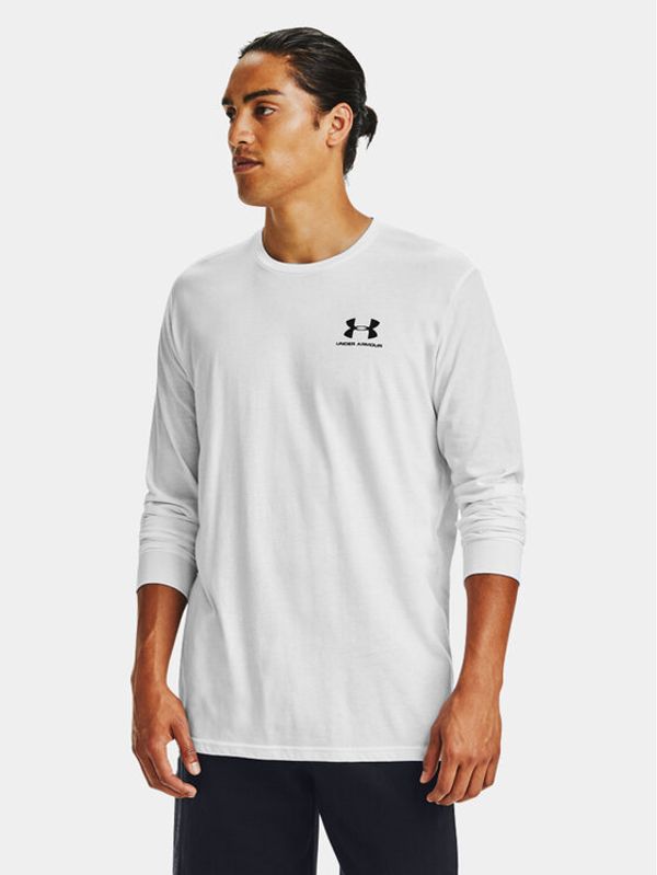 Under Armour Under Armour Majica z dolgimi rokavi Ua Sportstyle Left Chest Ls 1329585-100 Bela Loose Fit