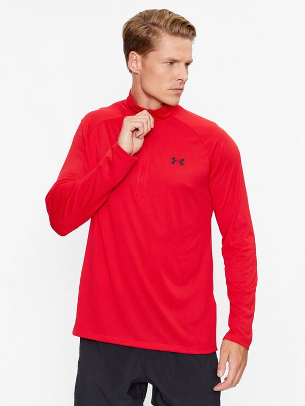 Under Armour Under Armour Majica z dolgimi rokavi Ua Tech 2.0 1/2 Zip 1328495 Rdeča Loose Fit