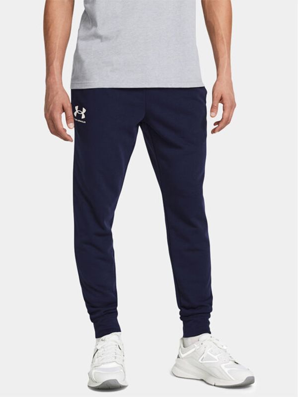 Under Armour Under Armour Spodnji del trenirke Ua Rival Terry Jogger 1380843-410 Mornarsko modra Fitted Fit