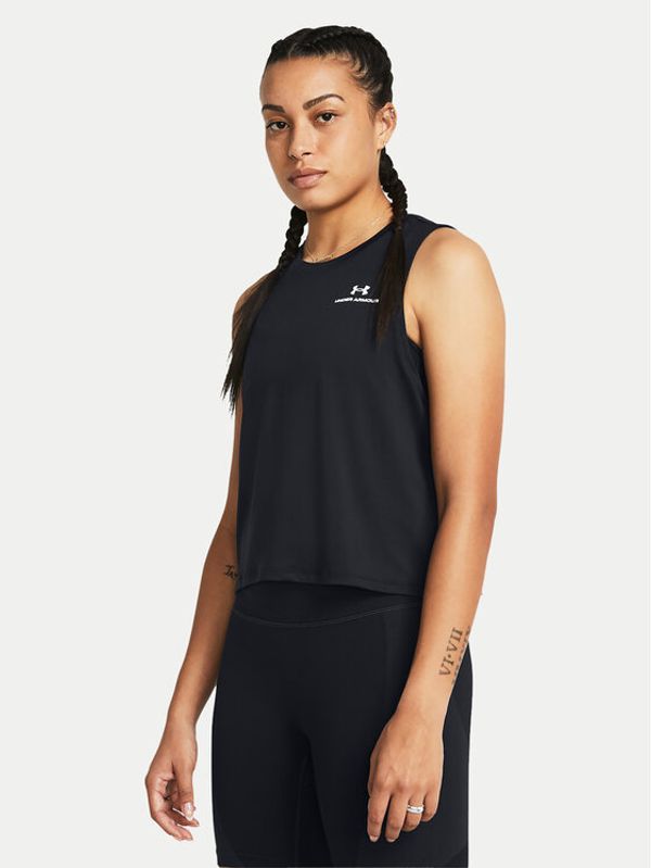 Under Armour Under Armour Top Rush Energy Crop Tank 1383654-001 Črna Loose Fit