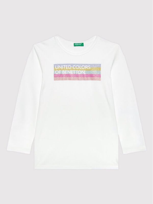 United Colors Of Benetton United Colors Of Benetton Bluza 3I9WC105Q Bela Regular Fit