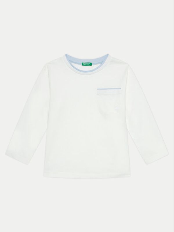 United Colors Of Benetton United Colors Of Benetton Bluza 3KWZG10F5 Bela Regular Fit