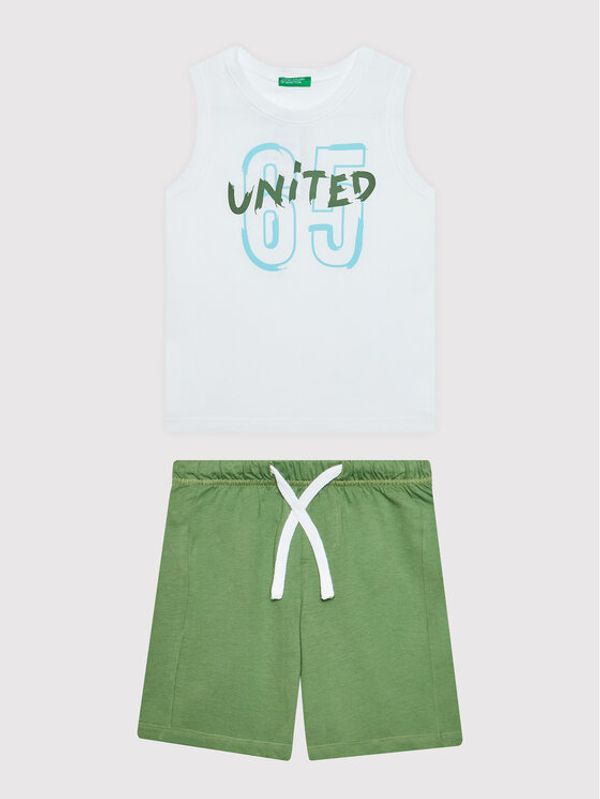 United Colors Of Benetton United Colors Of Benetton Komplet top in hlače 3096CK001 Bela Regular Fit