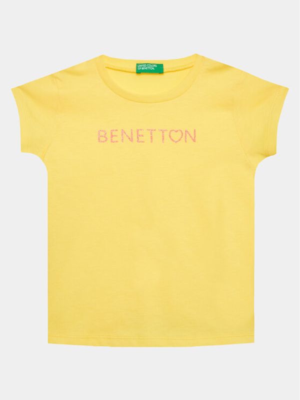 United Colors Of Benetton United Colors Of Benetton Majica 3I1XG1096 Rumena Regular Fit